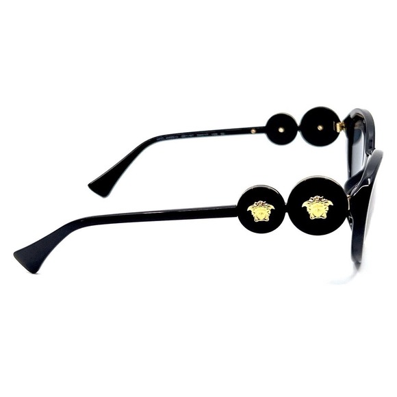 New! Versace Black Sunglasses with Gold Medusa Detail (box and dust cloth). main image 9